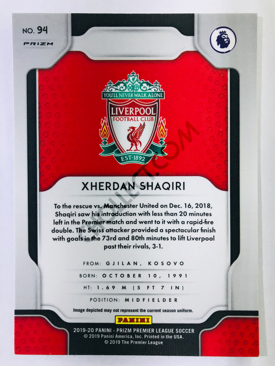 Xherdan Shaqiri - Liverpool FC 2019-20 Panini Prizm Premier League Hyper Parallel #94