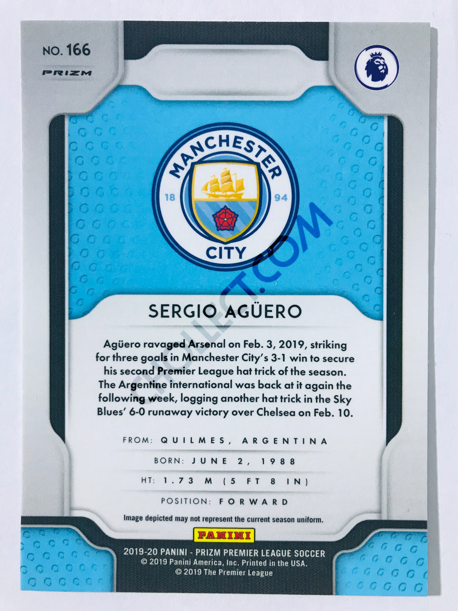 Sergio Aguero - Manchester City 2019-20 Panini Prizm Premier League Hyper Parallel #166