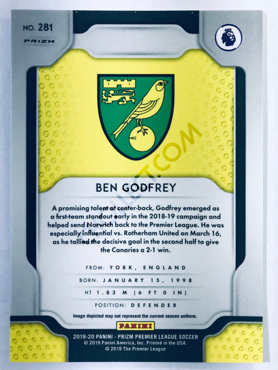 Ben Godfrey - Norwich City 2019-20 Panini Prizm Premier League Hyper Parallel RC Rookie #281