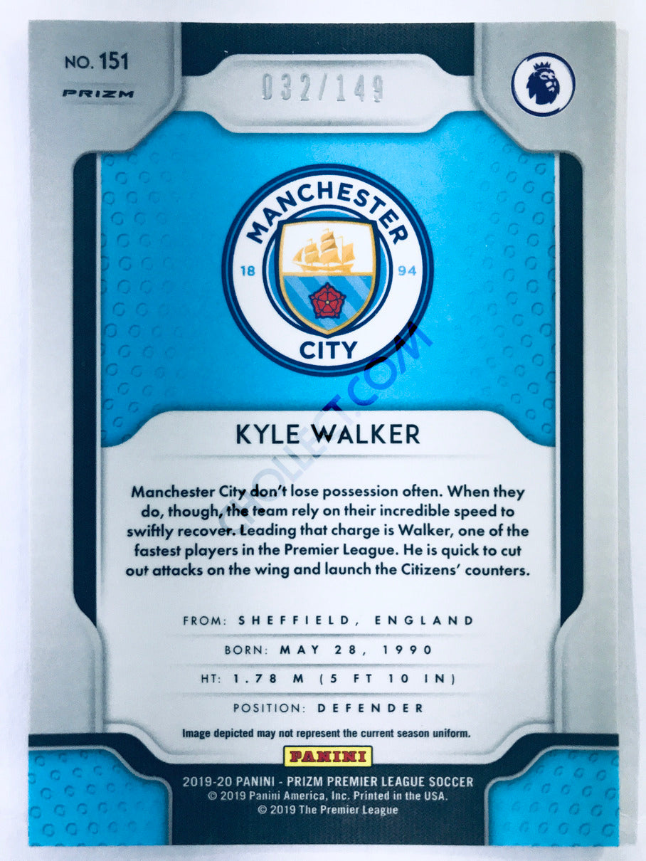 Kyle Walker - Manchester City 2019-20 Panini Prizm Premier League #151 Base Red Parallel /149