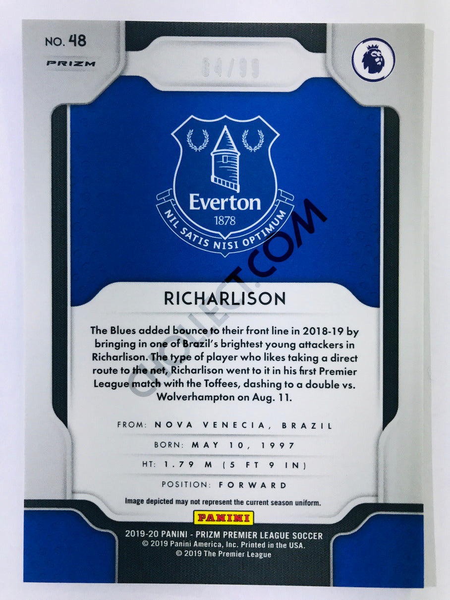 Richarlison - Everton 2019-20 Panini Prizm Premier League #48 Purple Parallel /99