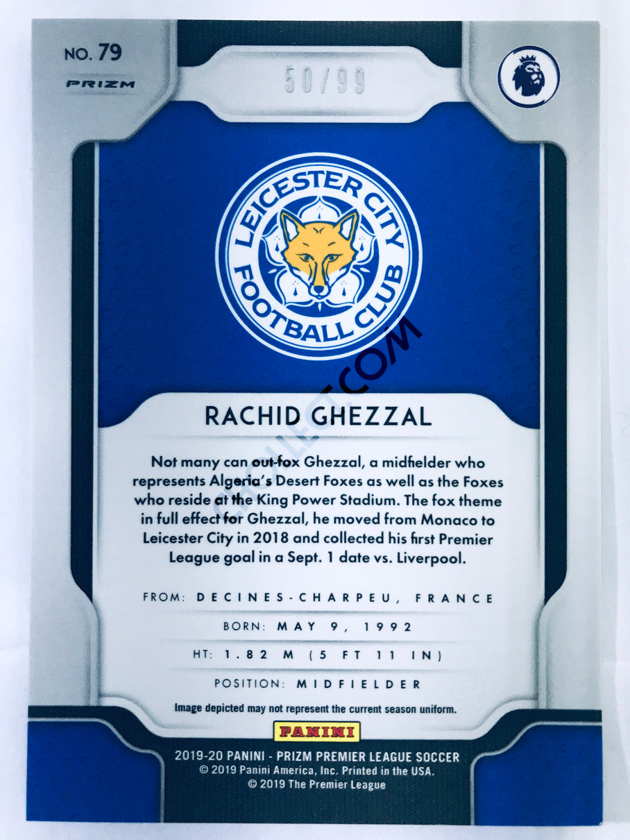 Rachid Ghezzal - Leicester City 2019-20 Panini Prizm Premier League #79 Purple Parallel /99