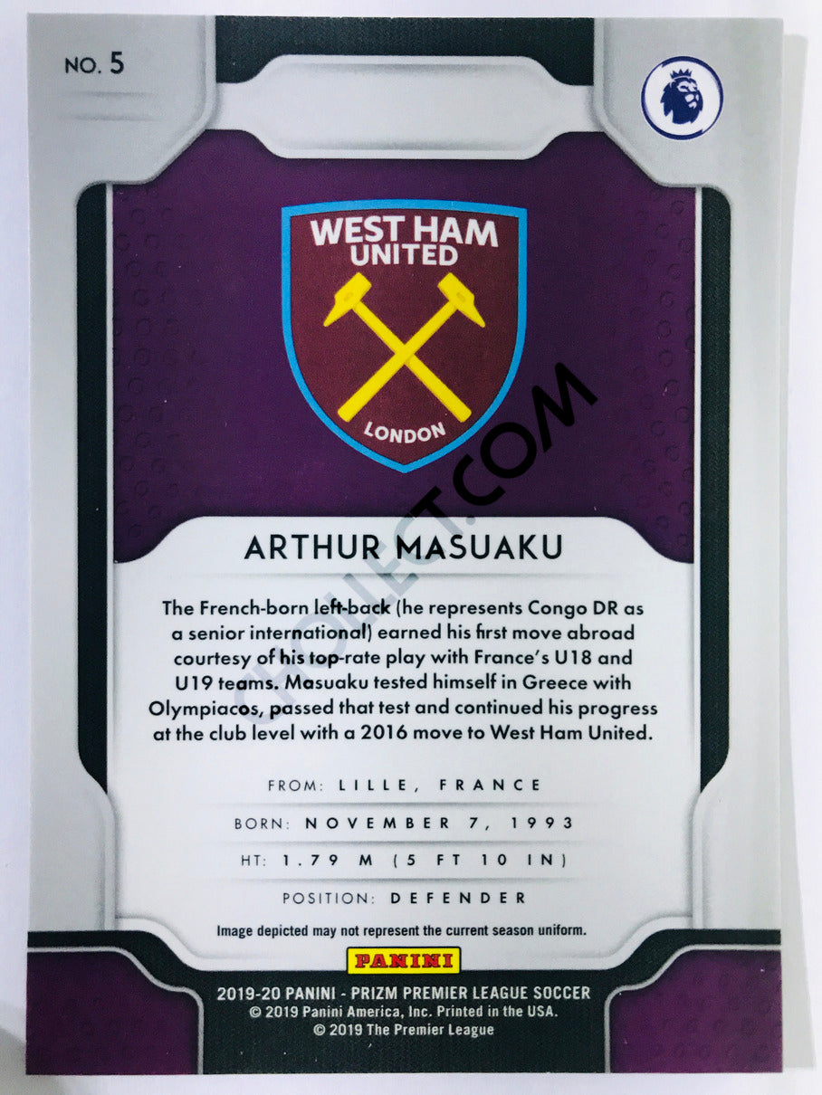 Arthur Masuaku - West Ham United 2019-20 Panini Prizm Premier League RC Rookie #5