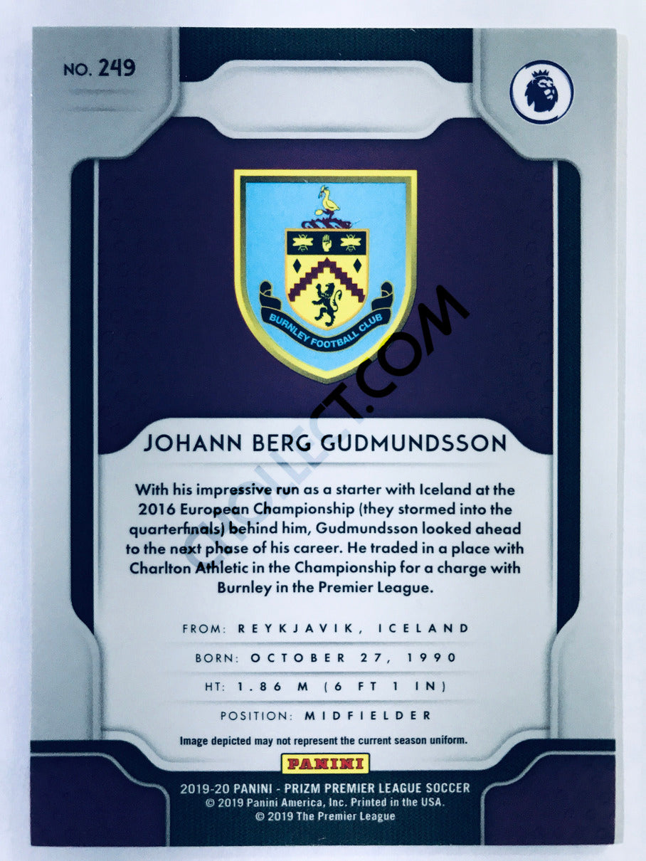 Johann Berg Gudmundsson - Burnley 2019-20 Panini Prizm Premier League #249