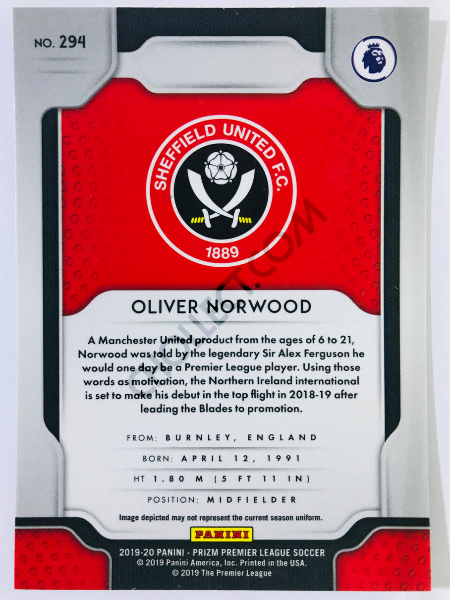 Oliver Norwood - Sheffield United 2019-20 Panini Prizm Premier League #294