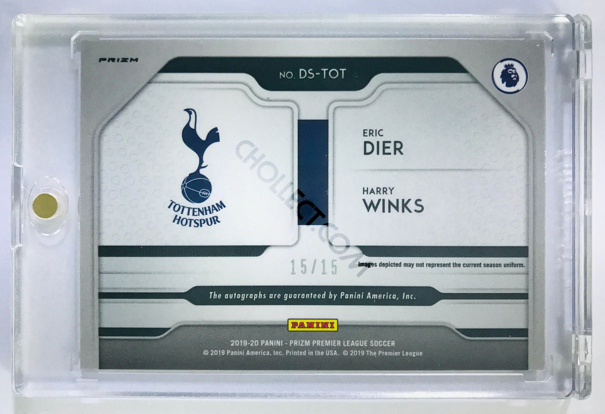 Eric Dier/Harry Winks - Tottenham Hotspur #/ 15 2019-20 Panini Prizm Premier League Dual Signatures #8