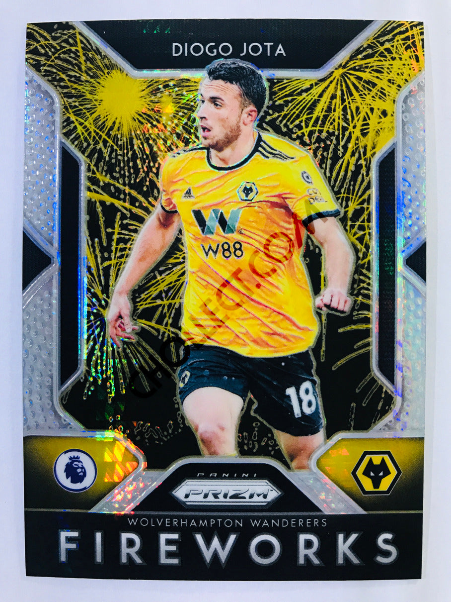 Diogo Jota - Wolverhampton Wanderers 2019-20 Panini Prizm Premier League Fireworks Insert Hyper Parallel #19