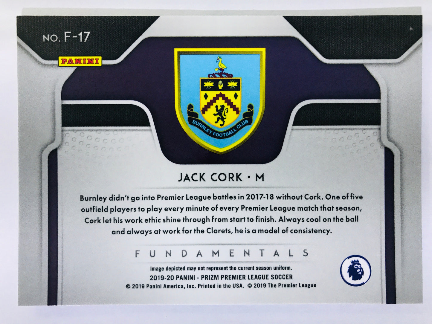 Jack Cork - Burnley 2019-20 Panini Prizm Premier League Fundamentals #17