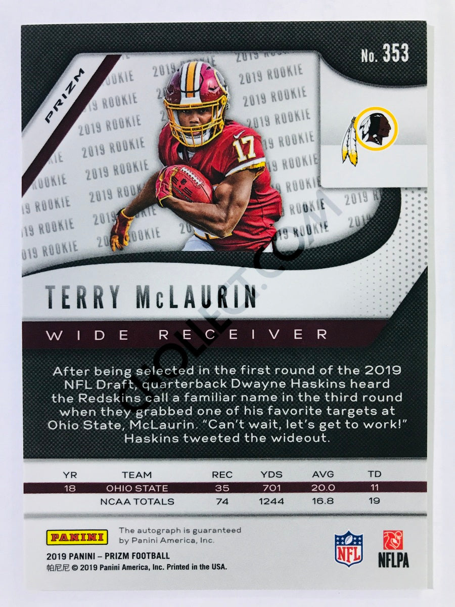 Terry McLaurin - Washington Redskins 2019-20 Panini Prizm RC Rookie Autograph Neon Green Pulsar Parallel Insert #353