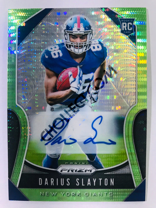 Darius Slayton - New York Giants 2019-20 Panini Prizm RC Rookie Autograph Neon Green Pulsar Parallel Insert #356