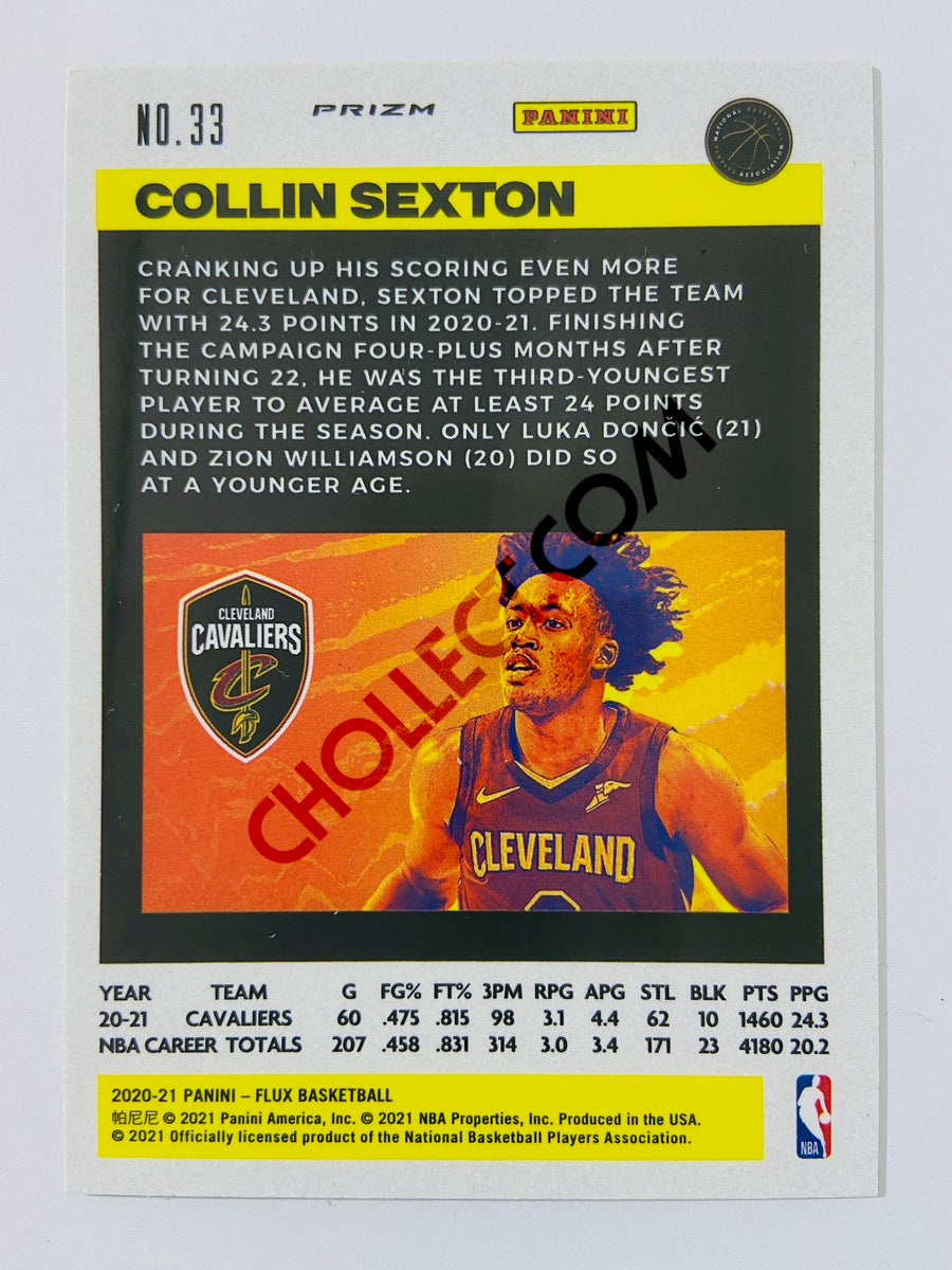 Collin Sexton – Cleveland Cavaliers 2020-21 Panini Flux Light Blue Prizm Parallel #33