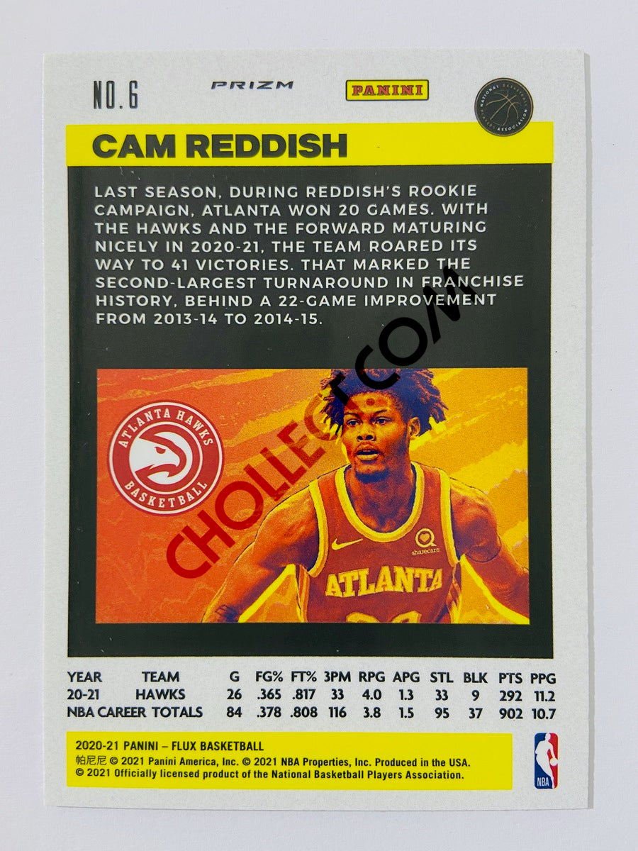 Cam Reddish – Atlanta Hawks 2020-21 Panini Flux Cracked Ice Blue Prizm Parallel #6