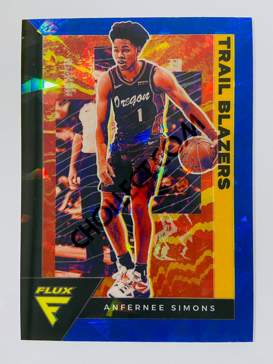 Anfernee Simons – Portland Trail Blazers 2020-21 Panini Flux Cracked Ice Blue Prizm Parallel #148