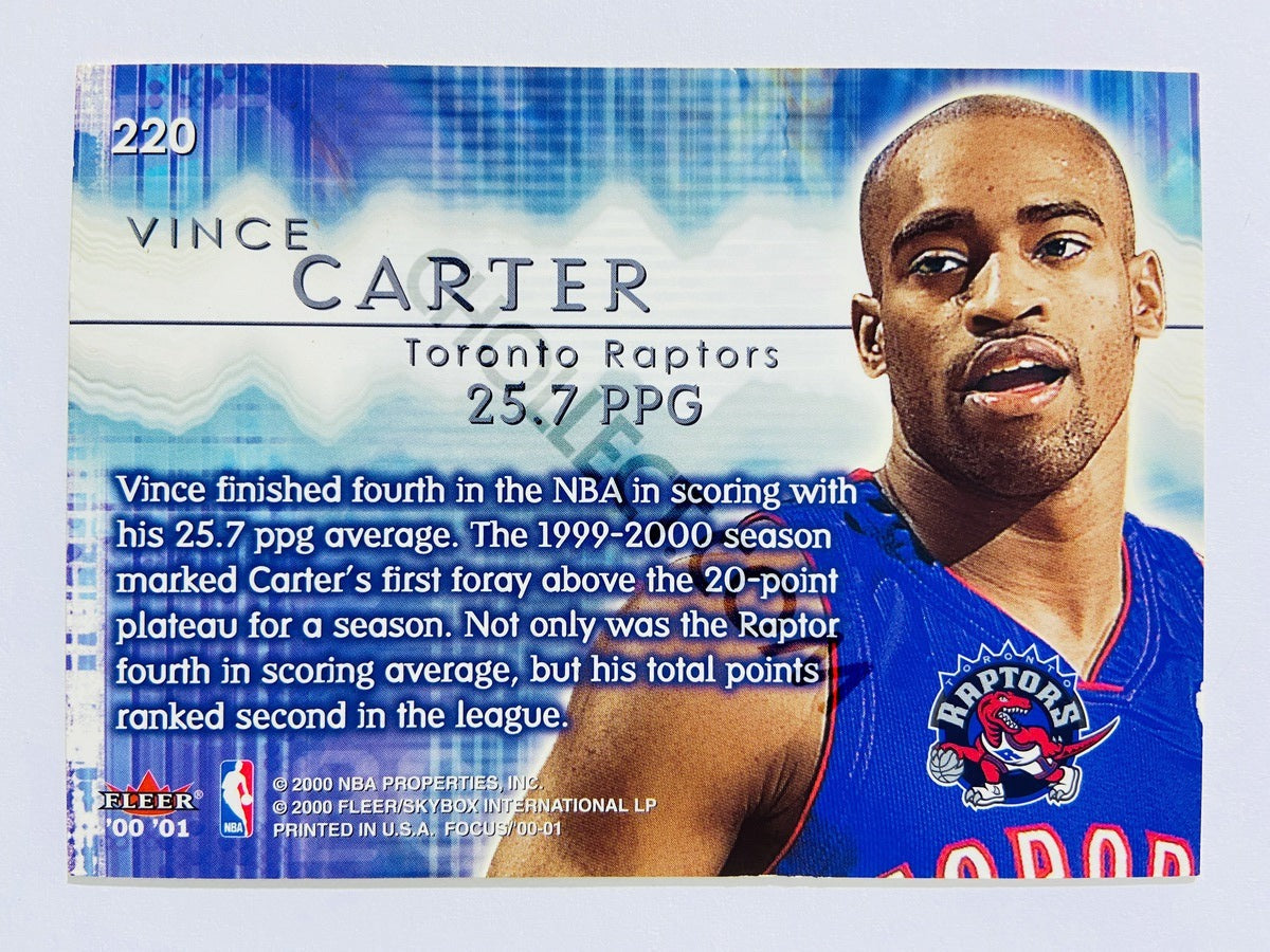 Vince Carter – Toronto Raptors 2000-01 Fleer Focus 20/20 #220