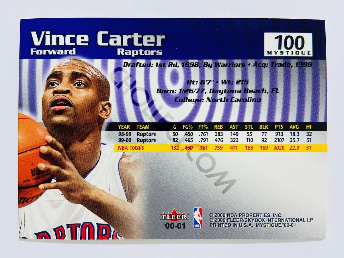 Vince Carter – Toronto Raptors 2000-01 Fleer Mystique Refractor #100
