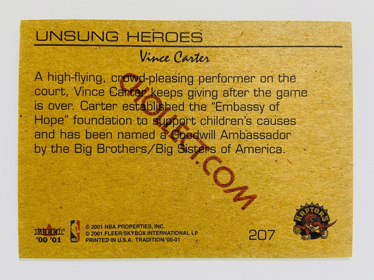Vince Carter – Toronto Raptors 2000-01 Fleer Tradition Unsung Heroes #207