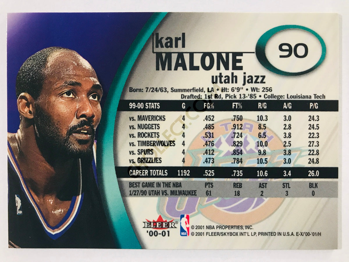 Karl Malone - Utah Jazz 2000-01 Fleer/Skybox EX #90
