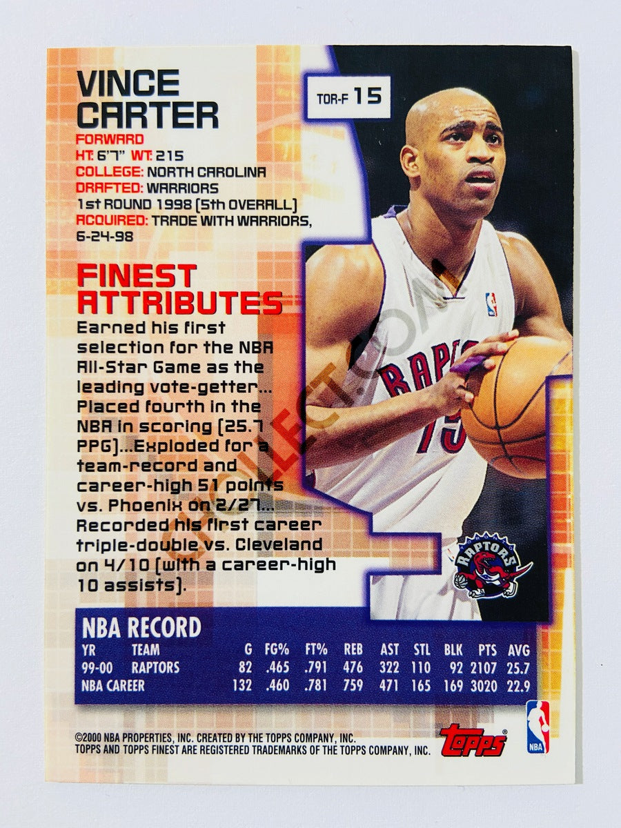 Vince Carter – Toronto Raptors 2000 Topps Finest #15