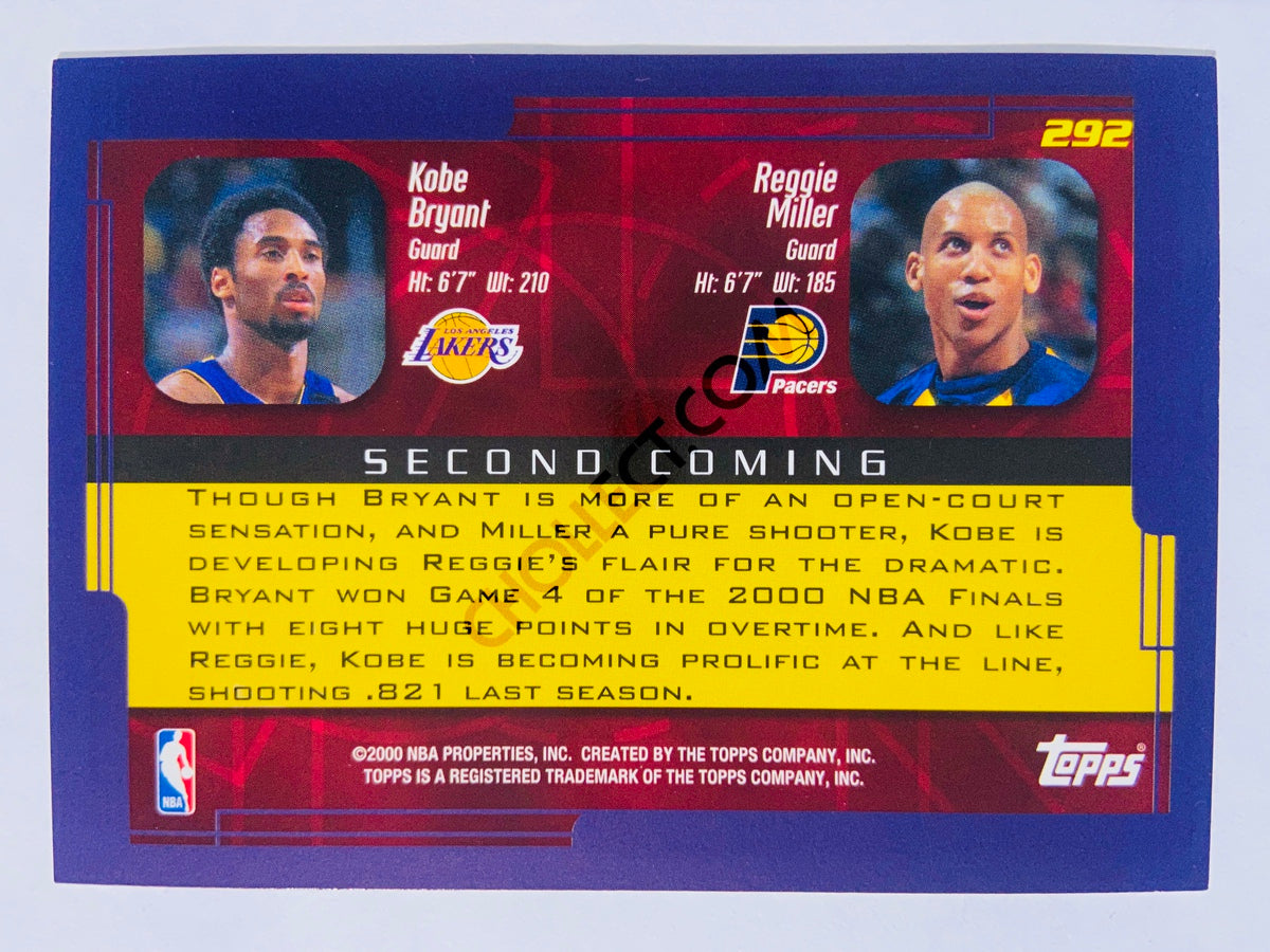 Kobe Bryant - Los Angeles Lakers / Reggie Miller - Indiana Pacers 2000 Topps Second Coming #292