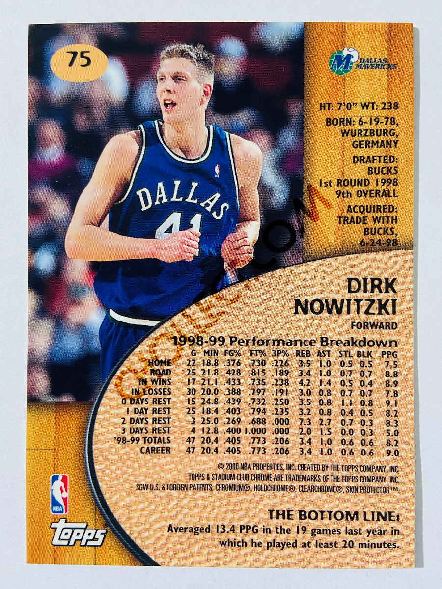 Dirk Nowitzki - Dallas Mavericks 2000 Topps Stadium Club Chrome #75