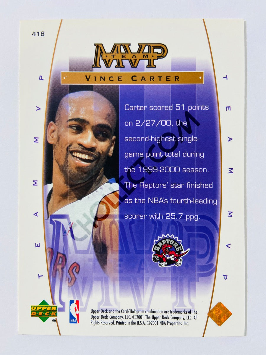 Vince Carter – Toronto Raptors 2000-01 Upper Deck Game Jersey Edition Team MVP #416