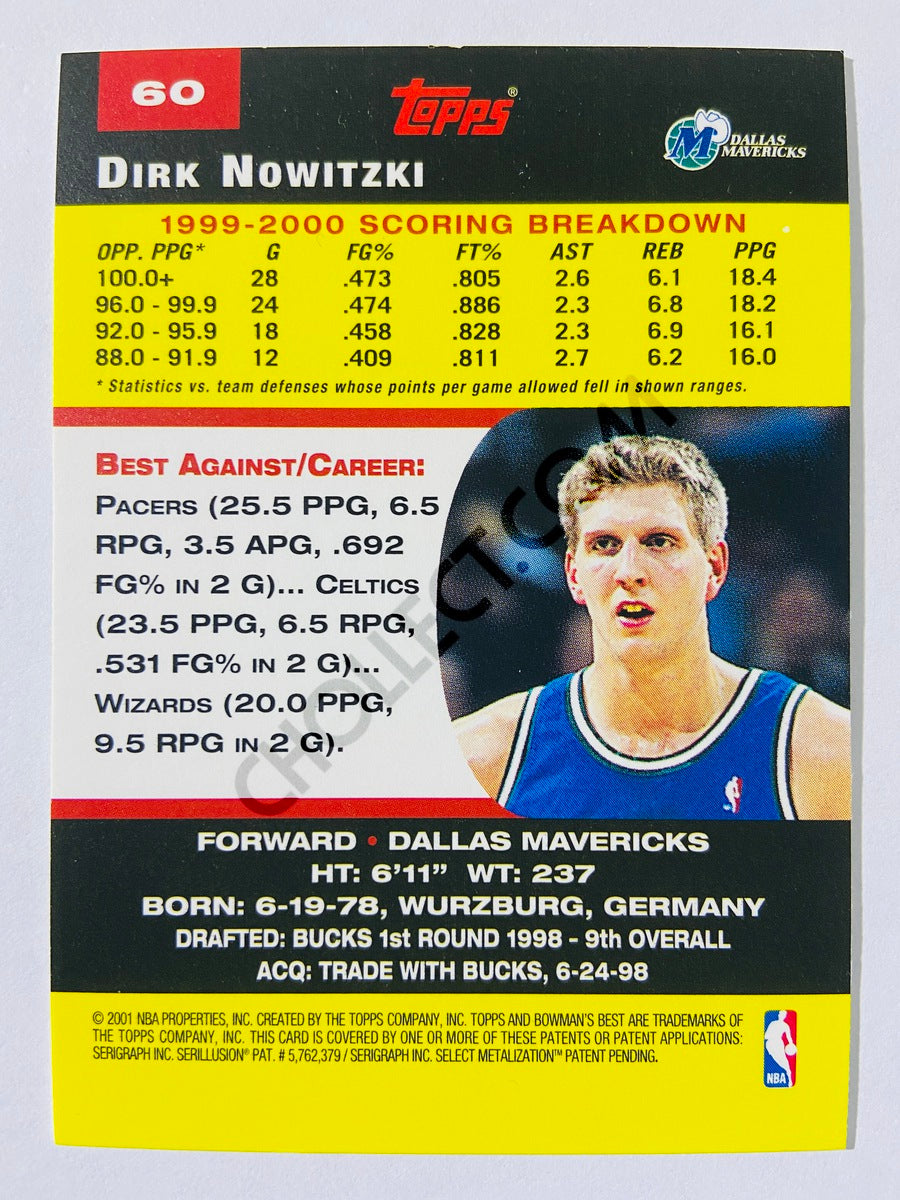 Dirk Nowitzki - Dallas Mavericks 2001 Topps Bowman's Best #60
