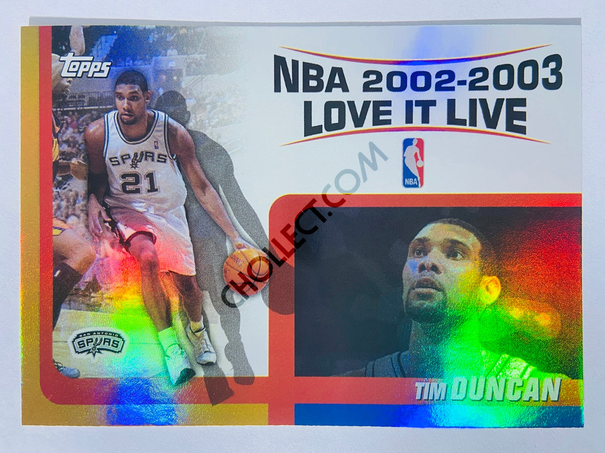 Tim Duncan - San Antonio Spurs 2002-03 Topps NBA 2002-2003 Love It Live #LL-TD