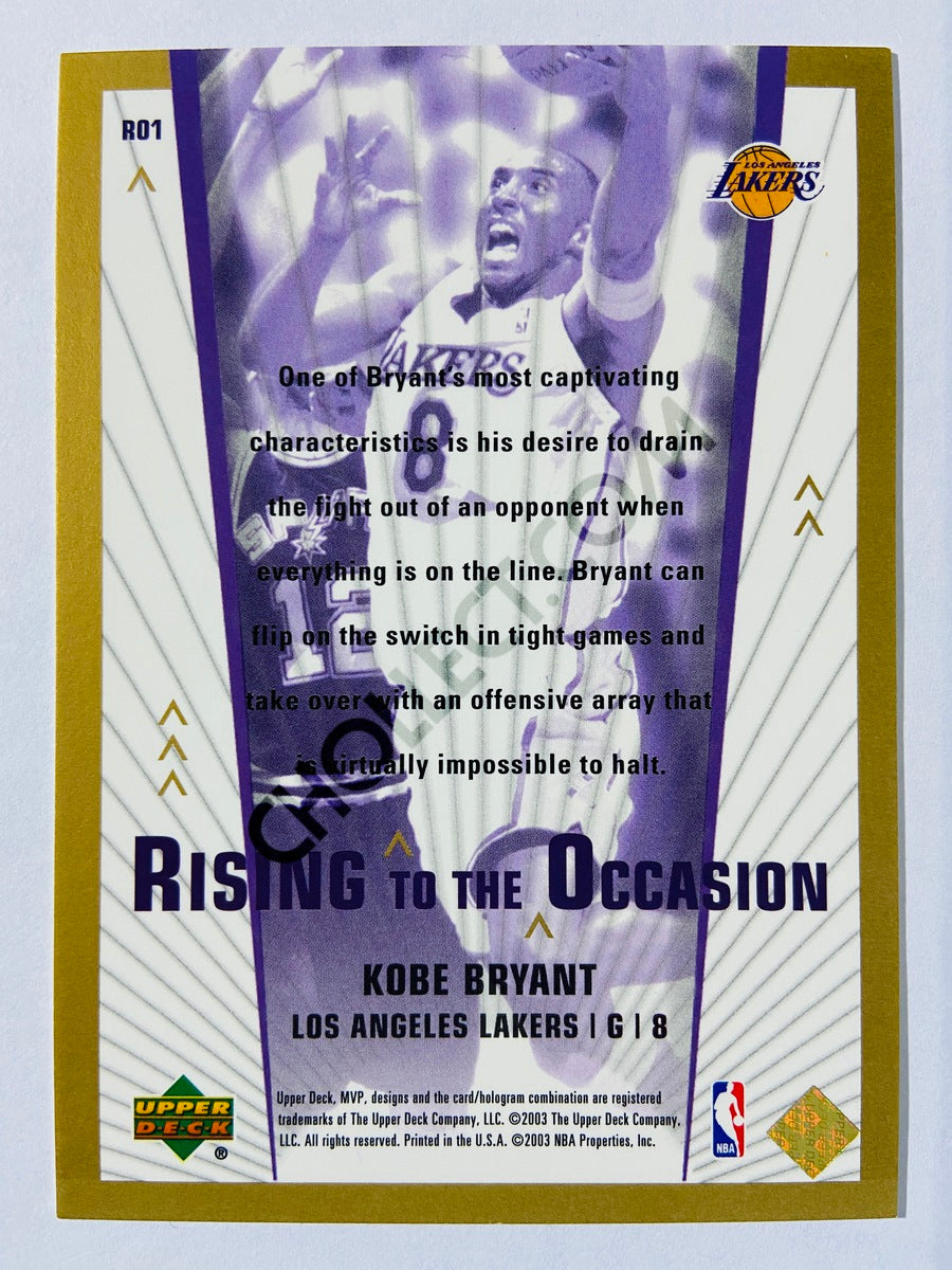 Kobe Bryant - Los Angeles Lakers 2002-03 Upper Deck MVP Rising to the Occasion #RO1