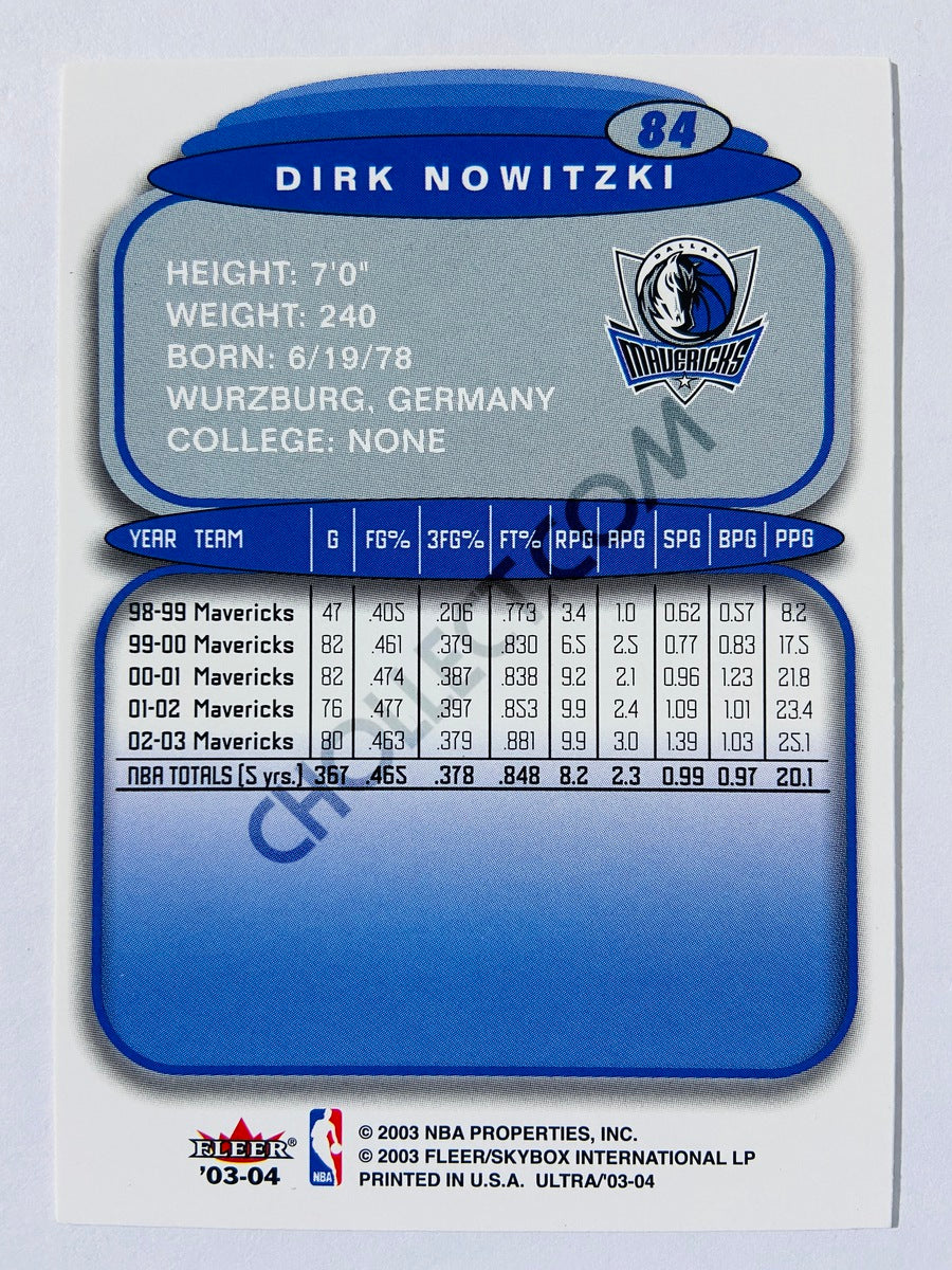 Dirk Nowitzki - Dallas Mavericks 2003-04 Fleer Ultra #84