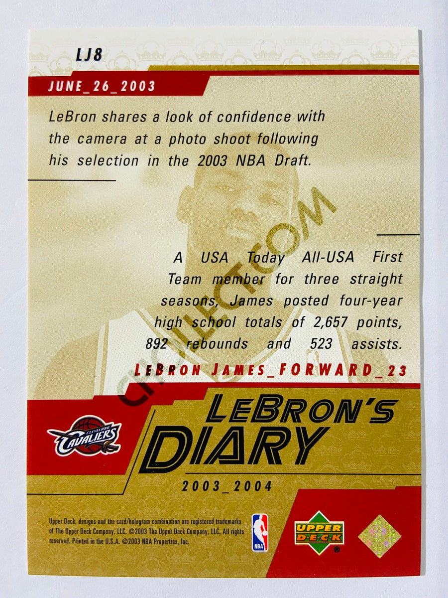 LeBron James - Cleveland Caveliers 2003-04 Upper Deck Lebron's Diary #LJ8