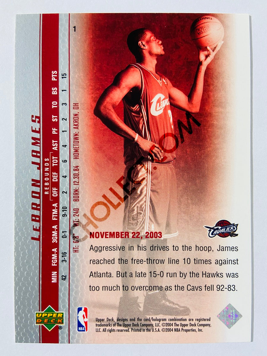 LeBron James - Cleveland Cavaliers 2003-04 Upper Deck Phenomenal Beginning Rookie Card #1