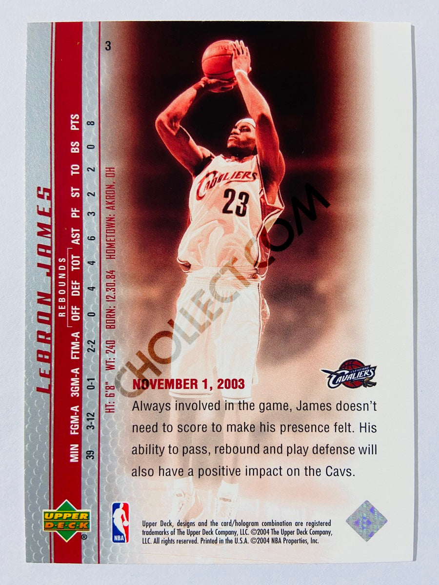 LeBron James - Cleveland Cavaliers 2003-04 Upper Deck Phenomenal Beginning Rookie Card #3