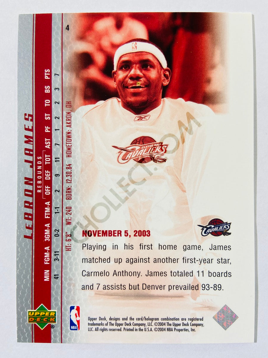 LeBron James - Cleveland Cavaliers 2003-04 Upper Deck Phenomenal Beginning Rookie Card #4