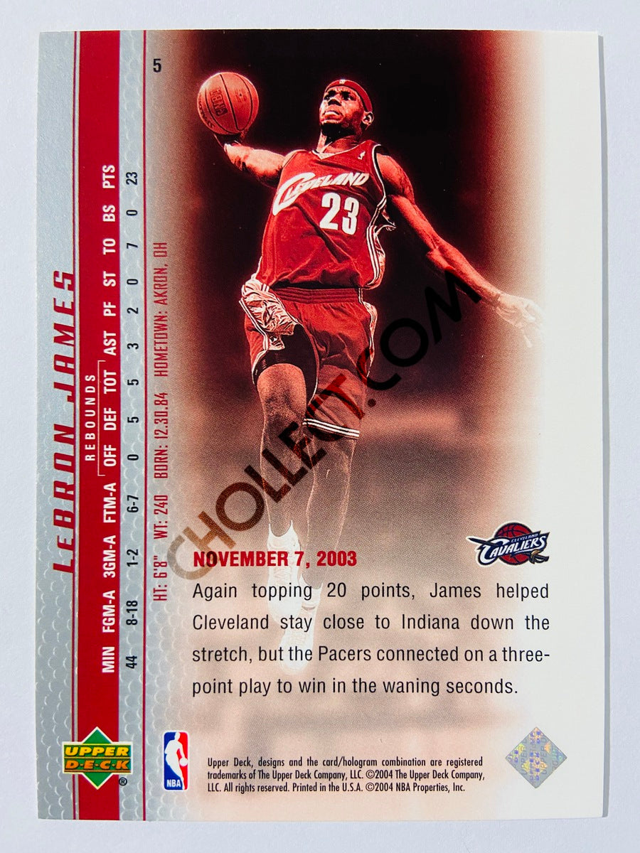 LeBron James - Cleveland Cavaliers 2003-04 Upper Deck Phenomenal Beginning Rookie Card #5