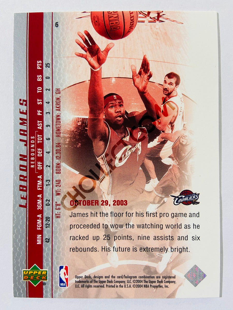 LeBron James - Cleveland Cavaliers 2003-04 Upper Deck Phenomenal Beginning Rookie Card #6