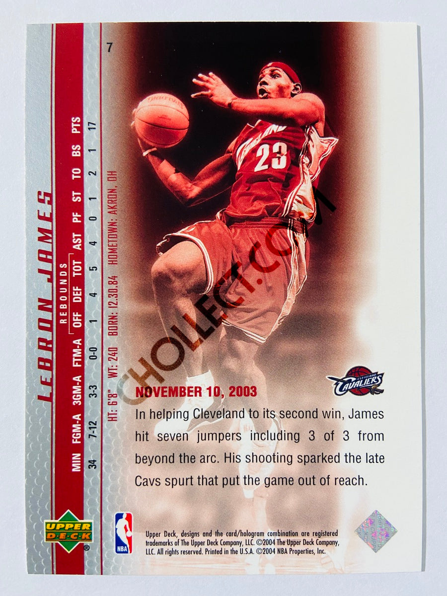 LeBron James - Cleveland Cavaliers 2003-04 Upper Deck Phenomenal Beginning Rookie Card #7