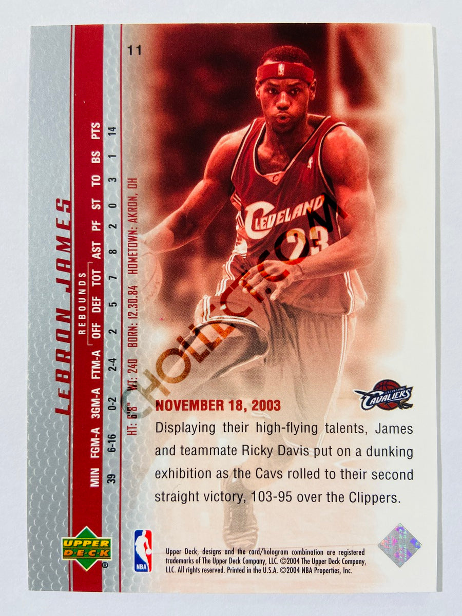 LeBron James - Cleveland Cavaliers 2003-04 Upper Deck Phenomenal Beginning Rookie Card #11