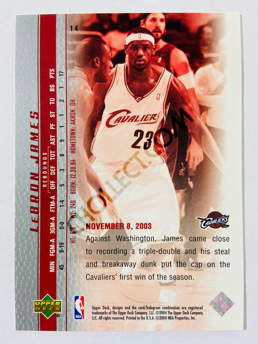 LeBron James - Cleveland Cavaliers 2003-04 Upper Deck Phenomenal Beginning Rookie Card #14