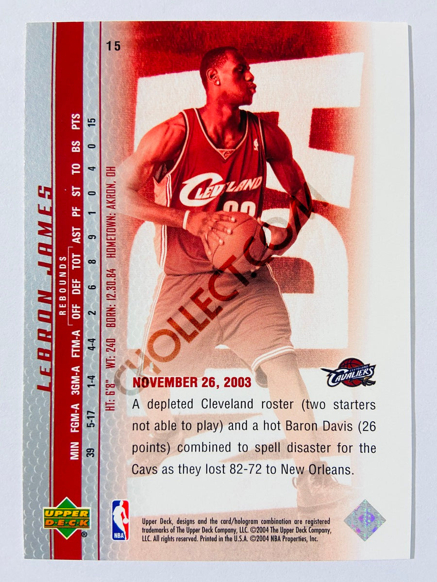 LeBron James - Cleveland Cavaliers 2003-04 Upper Deck Phenomenal Beginning Rookie Card #15