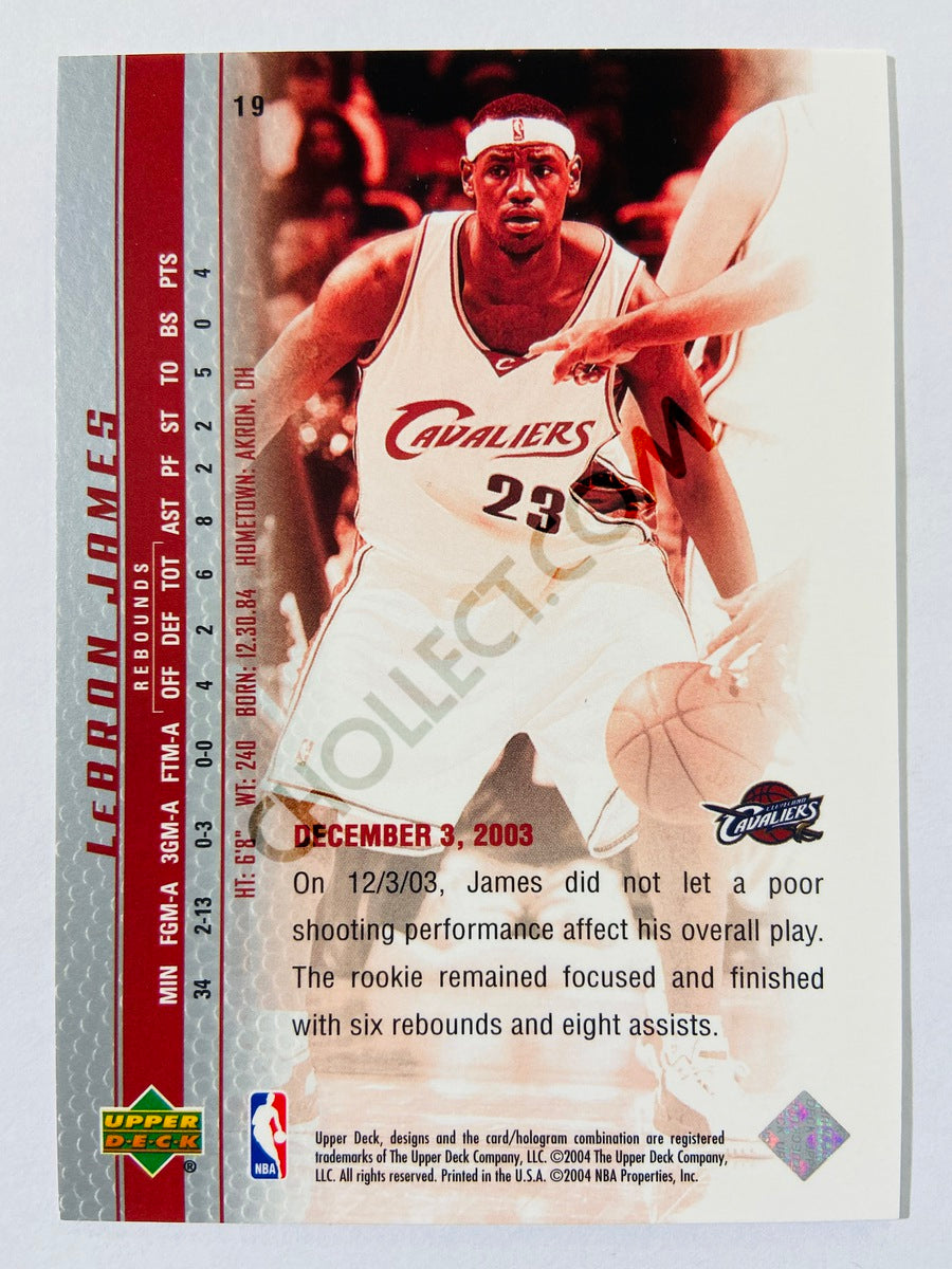 LeBron James - Cleveland Cavaliers 2003-04 Upper Deck Phenomenal Beginning Rookie Card #19