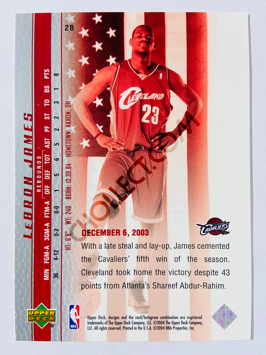 LeBron James - Cleveland Cavaliers 2003-04 Upper Deck Phenomenal Beginning Rookie Card #20