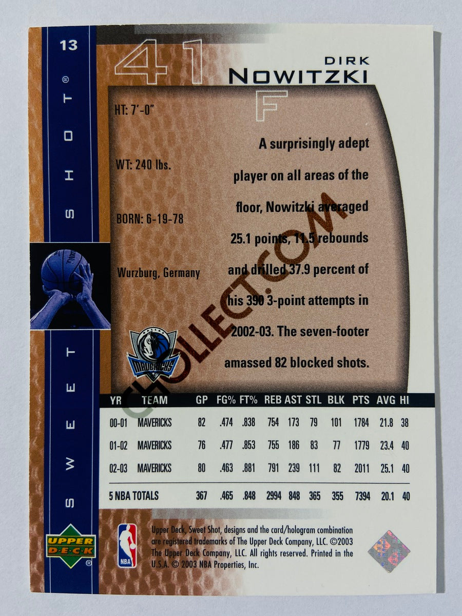 Dirk Nowitzki - Dallas Mavericks 2003 Upper Deck Sweet Shot #13