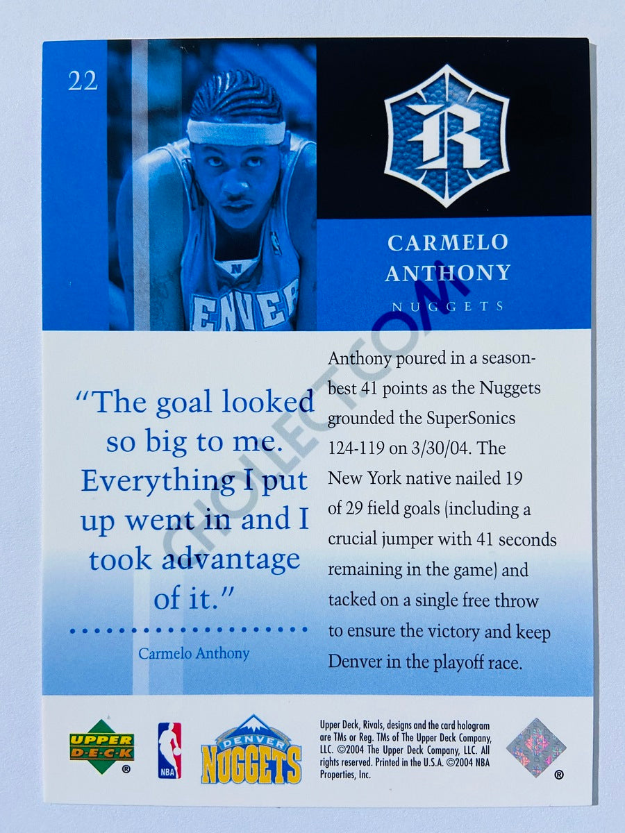 Carmelo Anthony - Denver Nuggets 2004-05 Upper Deck Rivals #22