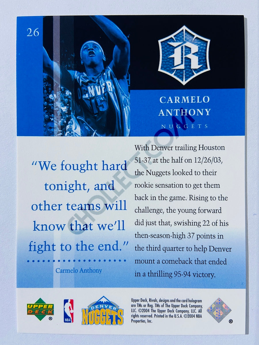 Carmelo Anthony - Denver Nuggets 2004-05 Upper Deck Rivals #26