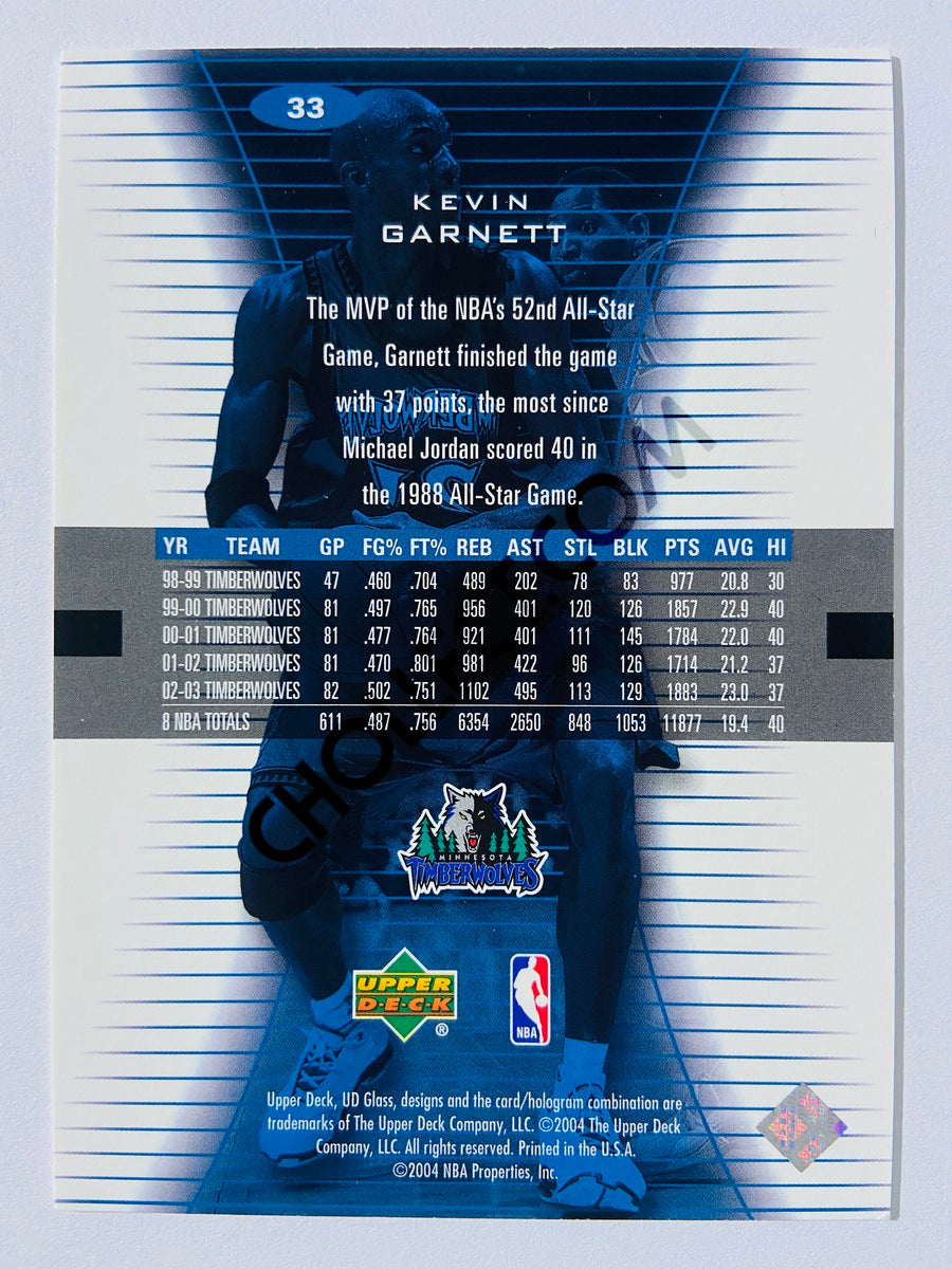 Kevin Garnett - Minnesota Timberwolves 2004 Upper Deck UD Glass #33