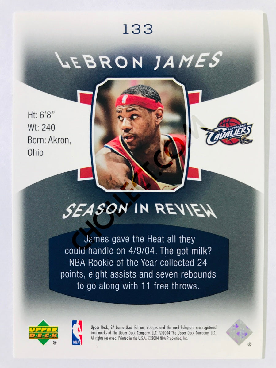 LeBron James - Cleveland Cavaliers 2004 Upper Deck SP Game Used Edition Season in Review #133 313/999