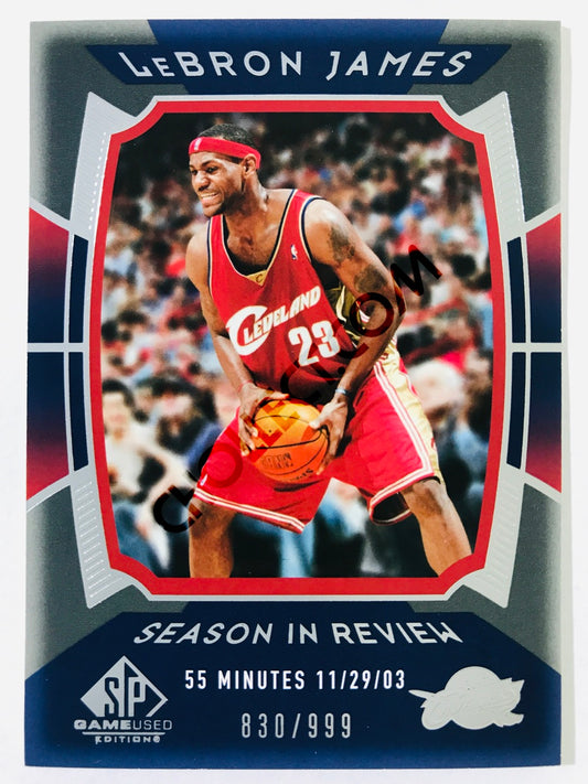 LeBron James - Cleveland Cavaliers 2004 Upper Deck SP Game Used Edition Season in Review #135 830/999