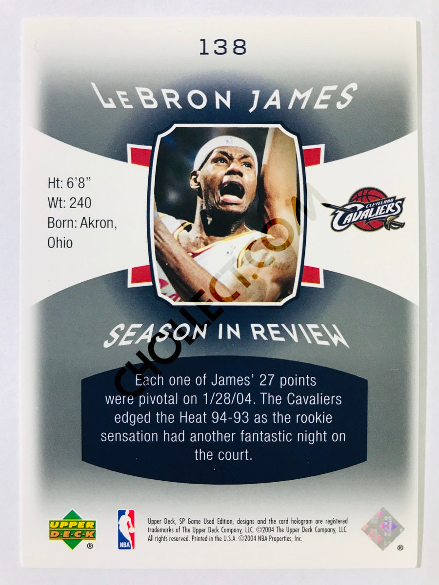 LeBron James - Cleveland Cavaliers 2004 Upper Deck SP Game Used Edition Season in Review #138 901/999