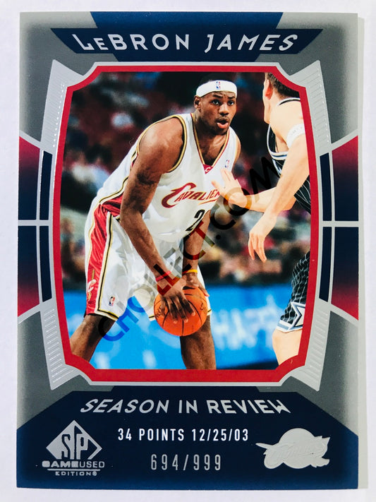 LeBron James - Cleveland Cavaliers 2004 Upper Deck SP Game Used Edition Season in Review #139 694/999