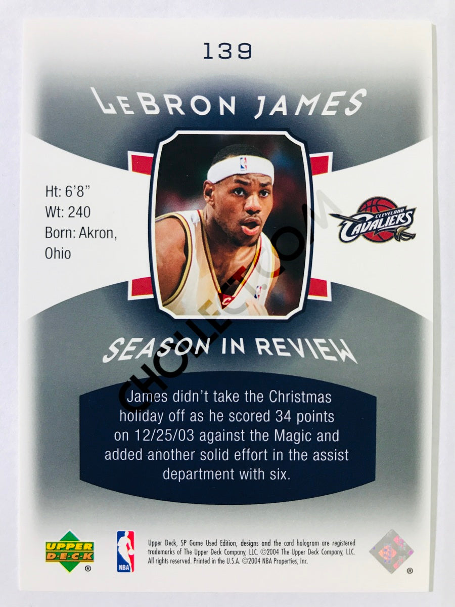 LeBron James - Cleveland Cavaliers 2004 Upper Deck SP Game Used Edition Season in Review #139 694/999